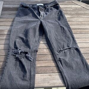 Abercrombie & Fitch Mens Charcoal High Rise Jeans 90 straight leg Size 27 used